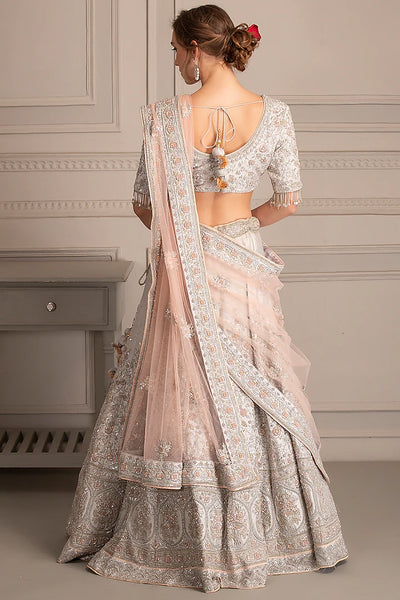 Grey and Blush Pink Lehenga Set - Indian Clothing in Denver, CO, Aurora, CO, Boulder, CO, Fort Collins, CO, Colorado Springs, CO, Parker, CO, Highlands Ranch, CO, Cherry Creek, CO, Centennial, CO, and Longmont, CO. Nationwide shipping USA - India Fashion X