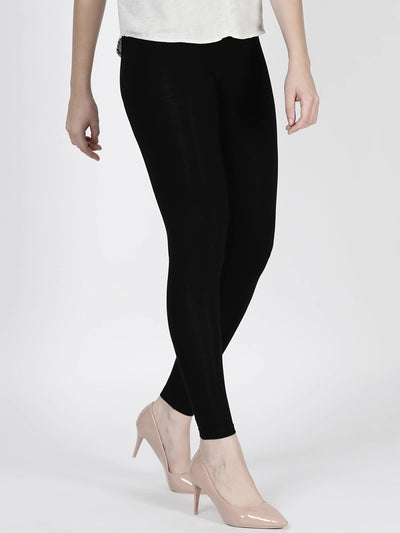 Solid Black Leggings - Indian Clothing in Denver, CO, Aurora, CO, Boulder, CO, Fort Collins, CO, Colorado Springs, CO, Parker, CO, Highlands Ranch, CO, Cherry Creek, CO, Centennial, CO, and Longmont, CO. Nationwide shipping USA - India Fashion X