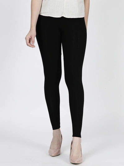 Solid Black Leggings - Indian Clothing in Denver, CO, Aurora, CO, Boulder, CO, Fort Collins, CO, Colorado Springs, CO, Parker, CO, Highlands Ranch, CO, Cherry Creek, CO, Centennial, CO, and Longmont, CO. Nationwide shipping USA - India Fashion X