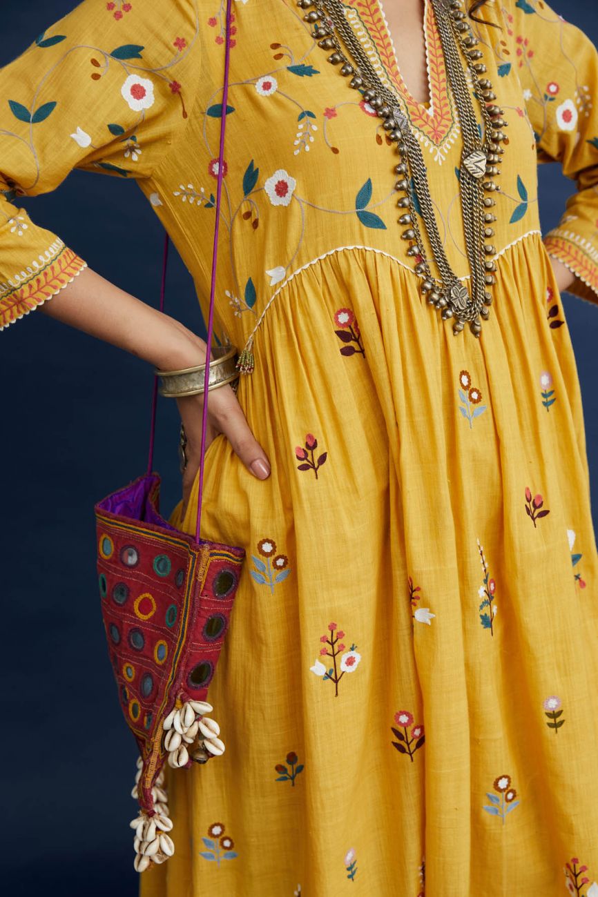 Yellow Cotton Kurta Set - Indian Clothing in Denver, CO, Aurora, CO, Boulder, CO, Fort Collins, CO, Colorado Springs, CO, Parker, CO, Highlands Ranch, CO, Cherry Creek, CO, Centennial, CO, and Longmont, CO. Nationwide shipping USA - India Fashion X