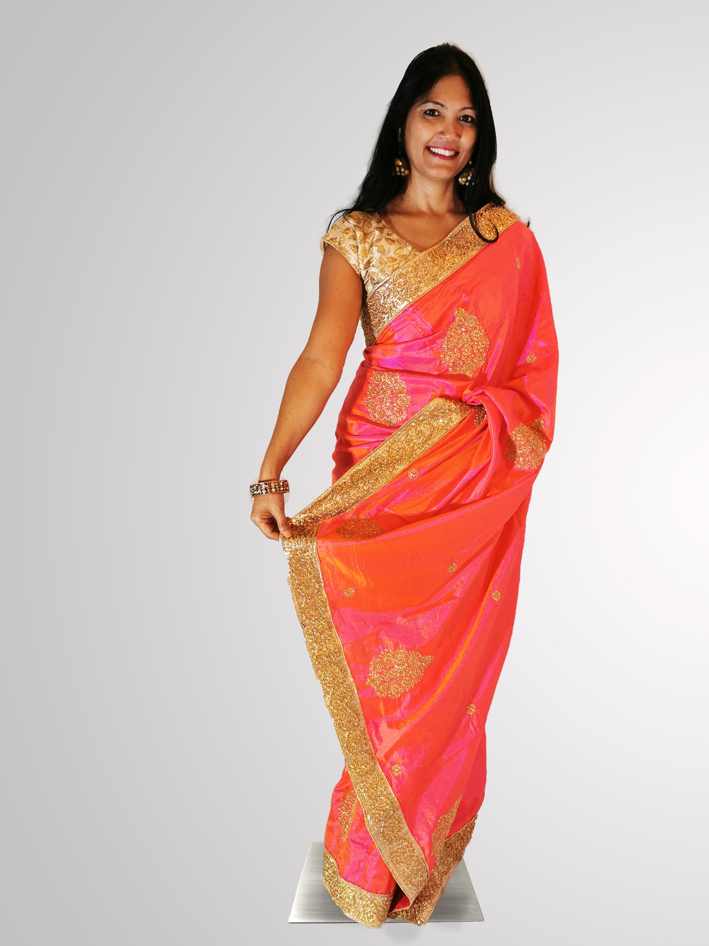 Shimmering Pink Silk Saree - Indian Clothing in Denver, CO, Aurora, CO, Boulder, CO, Fort Collins, CO, Colorado Springs, CO, Parker, CO, Highlands Ranch, CO, Cherry Creek, CO, Centennial, CO, and Longmont, CO. Nationwide shipping USA - India Fashion X