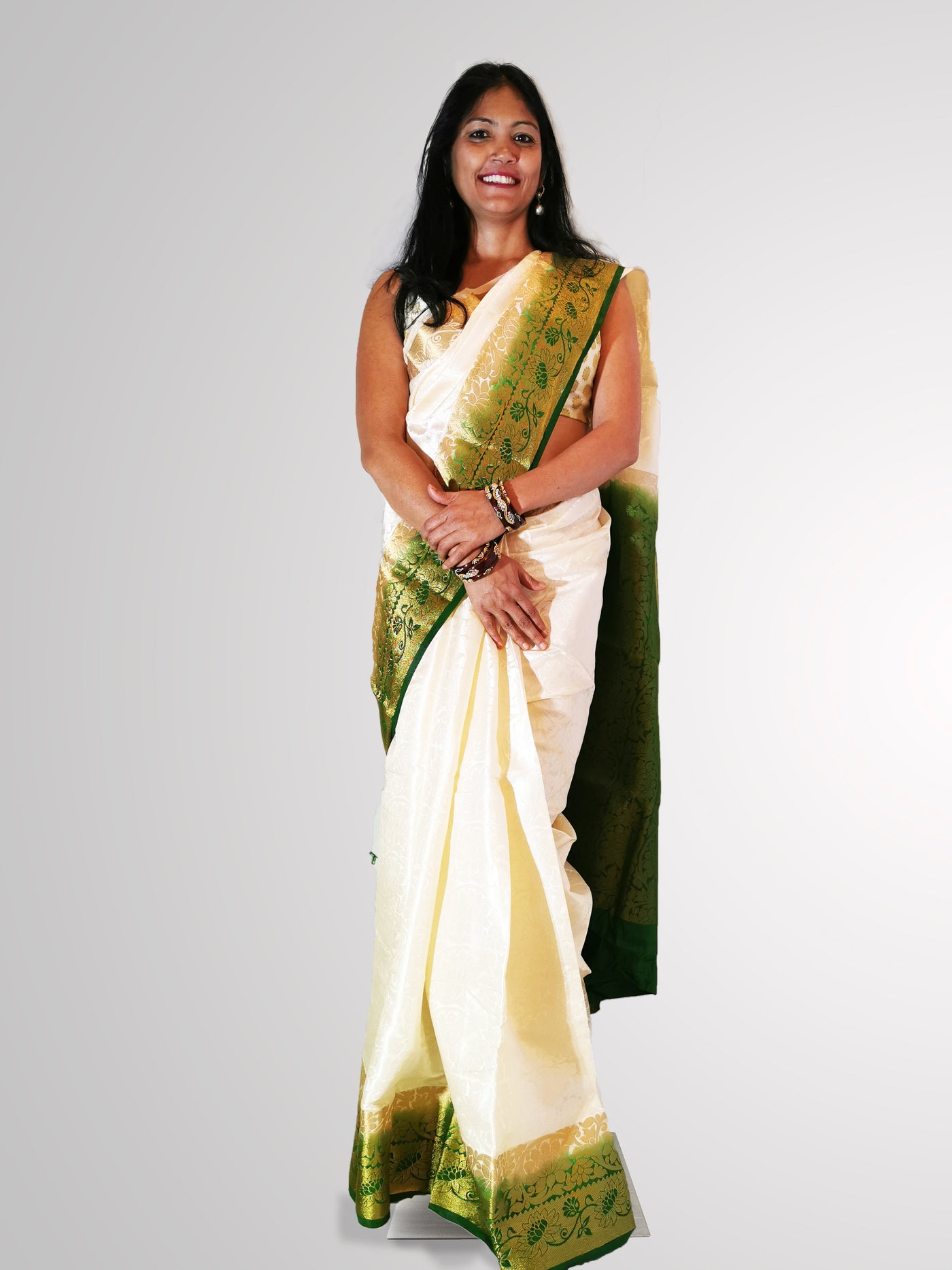 White Satin Silk Saree - Indian Clothing in Denver, CO, Aurora, CO, Boulder, CO, Fort Collins, CO, Colorado Springs, CO, Parker, CO, Highlands Ranch, CO, Cherry Creek, CO, Centennial, CO, and Longmont, CO. Nationwide shipping USA - India Fashion X