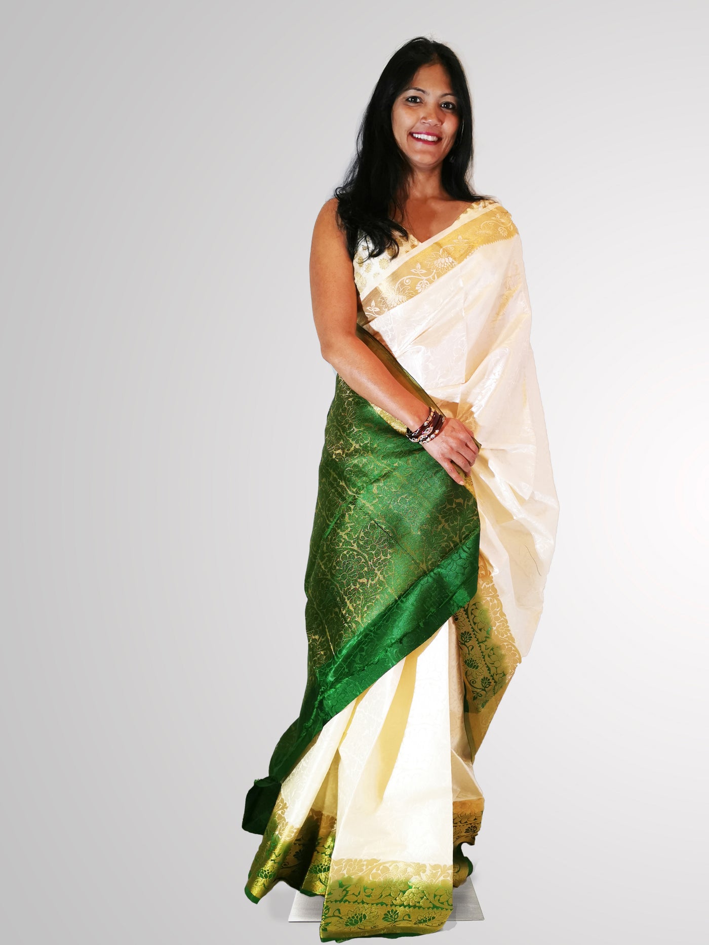 White Satin Silk Saree - Indian Clothing in Denver, CO, Aurora, CO, Boulder, CO, Fort Collins, CO, Colorado Springs, CO, Parker, CO, Highlands Ranch, CO, Cherry Creek, CO, Centennial, CO, and Longmont, CO. Nationwide shipping USA - India Fashion X