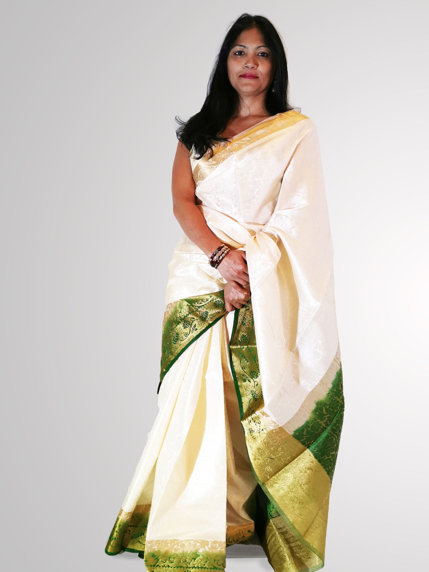 White Satin Silk Saree - Indian Clothing in Denver, CO, Aurora, CO, Boulder, CO, Fort Collins, CO, Colorado Springs, CO, Parker, CO, Highlands Ranch, CO, Cherry Creek, CO, Centennial, CO, and Longmont, CO. Nationwide shipping USA - India Fashion X