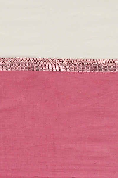 Cream & Pink Cotton Saree - Indian Clothing in Denver, CO, Aurora, CO, Boulder, CO, Fort Collins, CO, Colorado Springs, CO, Parker, CO, Highlands Ranch, CO, Cherry Creek, CO, Centennial, CO, and Longmont, CO. Nationwide shipping USA - India Fashion X