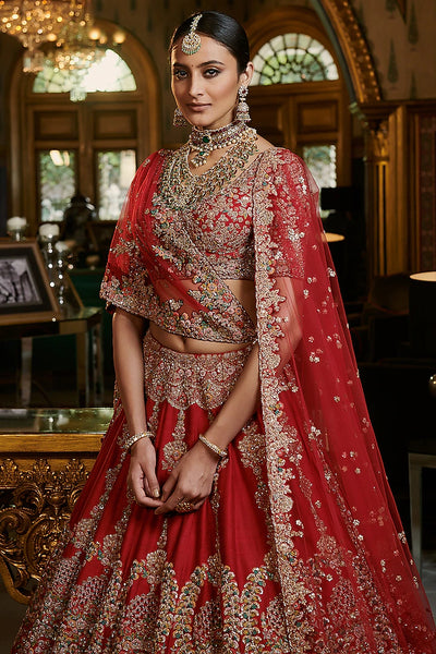 Maroon Bridal Lehenga Set - Indian Clothing in Denver, CO, Aurora, CO, Boulder, CO, Fort Collins, CO, Colorado Springs, CO, Parker, CO, Highlands Ranch, CO, Cherry Creek, CO, Centennial, CO, and Longmont, CO. Nationwide shipping USA - India Fashion X