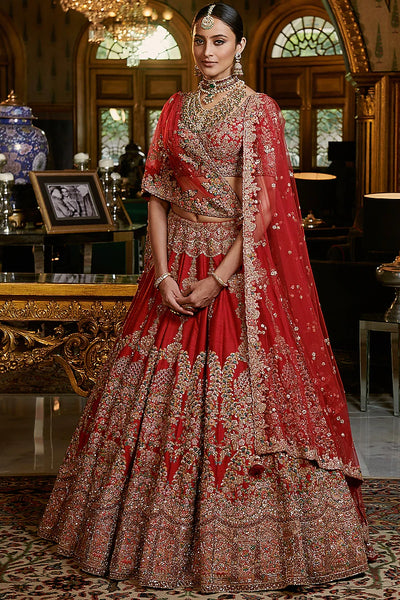 Maroon Bridal Lehenga Set - Indian Clothing in Denver, CO, Aurora, CO, Boulder, CO, Fort Collins, CO, Colorado Springs, CO, Parker, CO, Highlands Ranch, CO, Cherry Creek, CO, Centennial, CO, and Longmont, CO. Nationwide shipping USA - India Fashion X