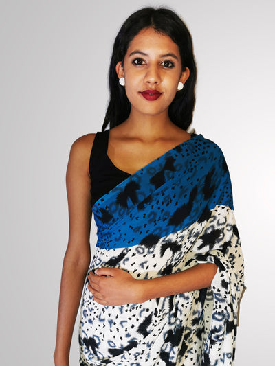 Colorblock Print Saree Indian Clothing in Denver, CO, Aurora, CO, Boulder, CO, Fort Collins, CO, Colorado Springs, CO, Parker, CO, Highlands Ranch, CO, Cherry Creek, CO, Centennial, CO, and Longmont, CO. NATIONWIDE SHIPPING USA- India Fashion X