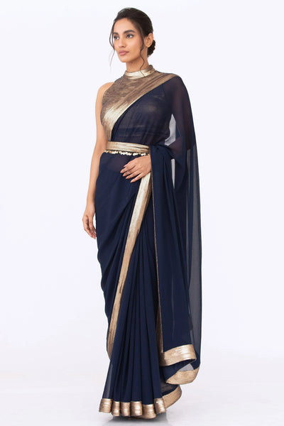 Navy Saree Sequined Set Indian Clothing in Denver, CO, Aurora, CO, Boulder, CO, Fort Collins, CO, Colorado Springs, CO, Parker, CO, Highlands Ranch, CO, Cherry Creek, CO, Centennial, CO, and Longmont, CO. NATIONWIDE SHIPPING USA- India Fashion X