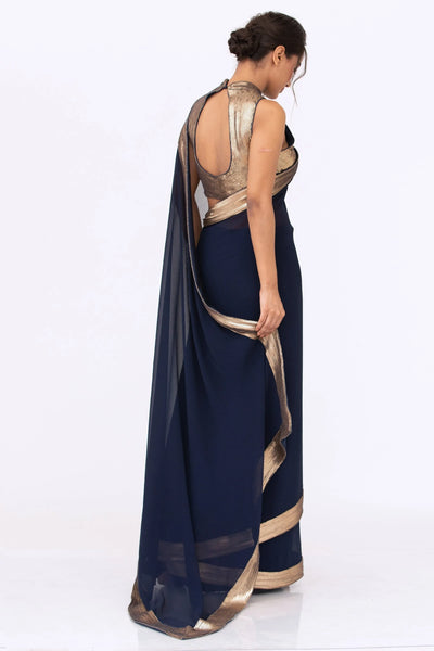 Navy Saree Sequined Set Indian Clothing in Denver, CO, Aurora, CO, Boulder, CO, Fort Collins, CO, Colorado Springs, CO, Parker, CO, Highlands Ranch, CO, Cherry Creek, CO, Centennial, CO, and Longmont, CO. NATIONWIDE SHIPPING USA- India Fashion X