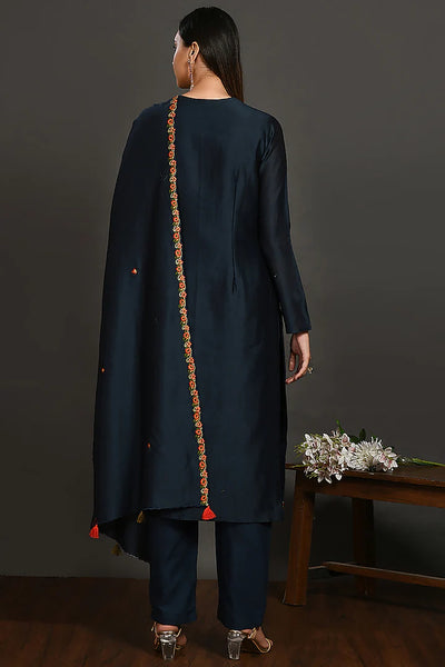 Navy A-Line Kurta Set Indian Clothing in Denver, CO, Aurora, CO, Boulder, CO, Fort Collins, CO, Colorado Springs, CO, Parker, CO, Highlands Ranch, CO, Cherry Creek, CO, Centennial, CO, and Longmont, CO. NATIONWIDE SHIPPING USA- India Fashion X