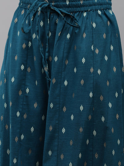 Teal Kurta Sharara Set - Indian Clothing in Denver, CO, Aurora, CO, Boulder, CO, Fort Collins, CO, Colorado Springs, CO, Parker, CO, Highlands Ranch, CO, Cherry Creek, CO, Centennial, CO, and Longmont, CO. Nationwide shipping USA - India Fashion X