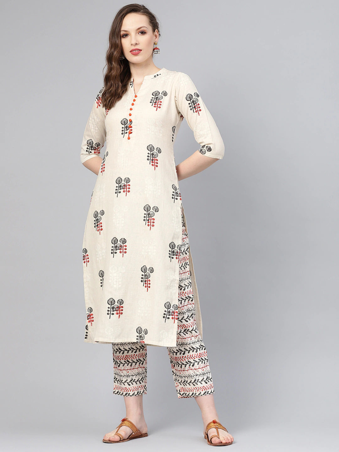 Ethnic Beige Kurta Set - Indian Clothing in Denver, CO, Aurora, CO, Boulder, CO, Fort Collins, CO, Colorado Springs, CO, Parker, CO, Highlands Ranch, CO, Cherry Creek, CO, Centennial, CO, and Longmont, CO. Nationwide shipping USA - India Fashion X