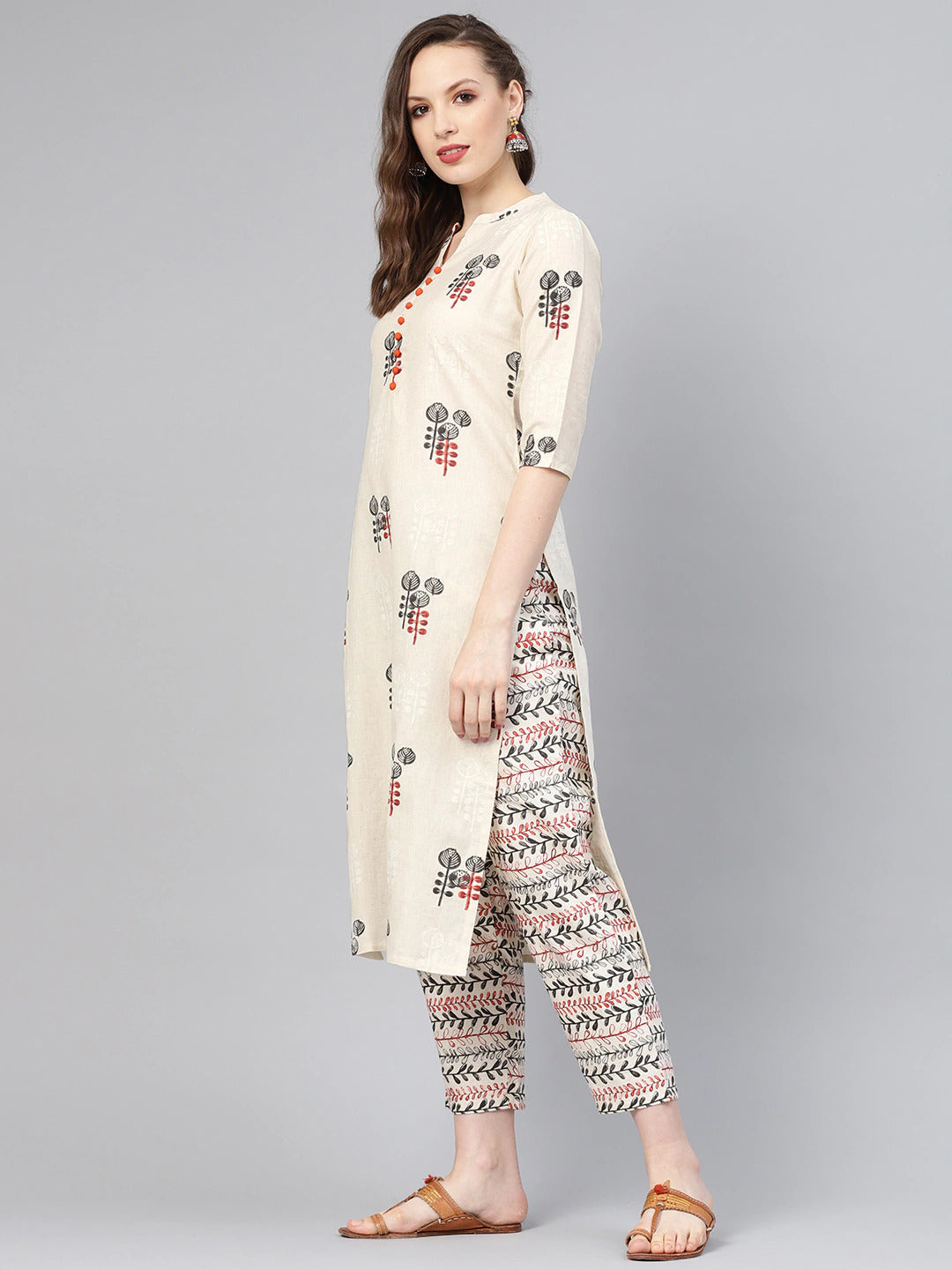 Ethnic Beige Kurta Set - Indian Clothing in Denver, CO, Aurora, CO, Boulder, CO, Fort Collins, CO, Colorado Springs, CO, Parker, CO, Highlands Ranch, CO, Cherry Creek, CO, Centennial, CO, and Longmont, CO. Nationwide shipping USA - India Fashion X