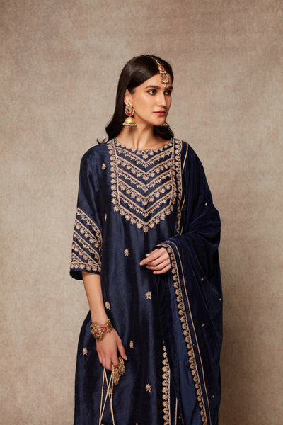 Navy kurta palazzo set Indian Clothing in Denver, CO, Aurora, CO, Boulder, CO, Fort Collins, CO, Colorado Springs, CO, Parker, CO, Highlands Ranch, CO, Cherry Creek, CO, Centennial, CO, and Longmont, CO. NATIONWIDE SHIPPING USA- India Fashion X