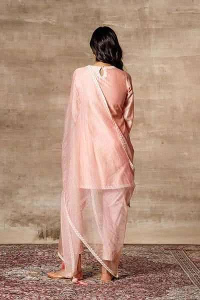 Kali Peach Short Kurta Set - Indian Clothing in Denver, CO, Aurora, CO, Boulder, CO, Fort Collins, CO, Colorado Springs, CO, Parker, CO, Highlands Ranch, CO, Cherry Creek, CO, Centennial, CO, and Longmont, CO. Nationwide shipping USA - India Fashion X