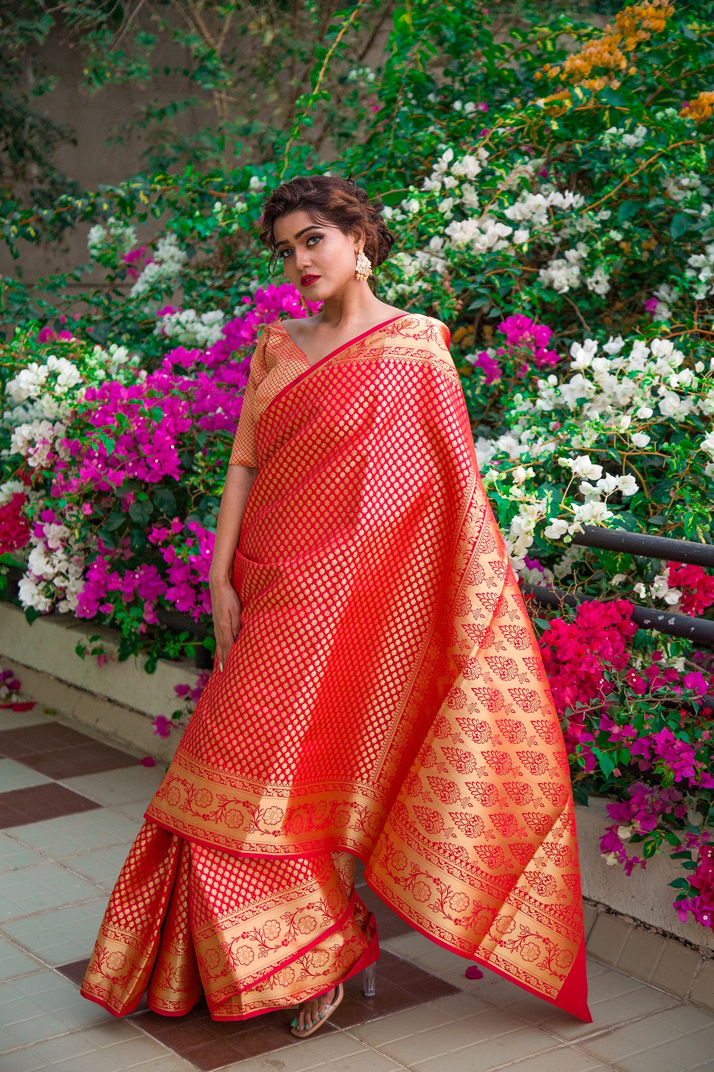 Red Banarasi Silk Saree Indian Clothing in Denver, CO, Aurora, CO, Boulder, CO, Fort Collins, CO, Colorado Springs, CO, Parker, CO, Highlands Ranch, CO, Cherry Creek, CO, Centennial, CO, and Longmont, CO. NATIONWIDE SHIPPING USA- India Fashion X