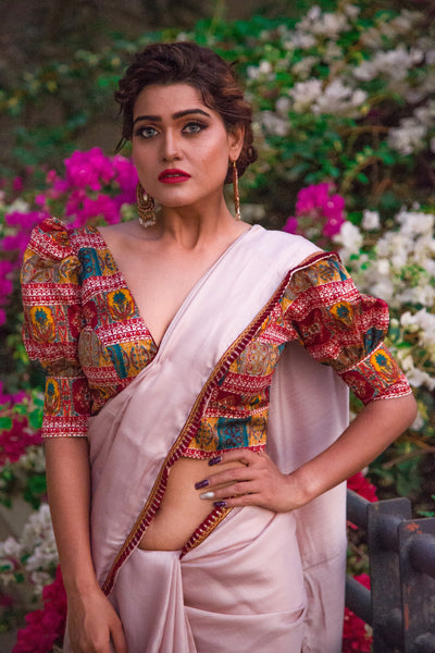 Blush Pink Satin Silk Saree - Indian Clothing in Denver, CO, Aurora, CO, Boulder, CO, Fort Collins, CO, Colorado Springs, CO, Parker, CO, Highlands Ranch, CO, Cherry Creek, CO, Centennial, CO, and Longmont, CO. Nationwide shipping USA - India Fashion X