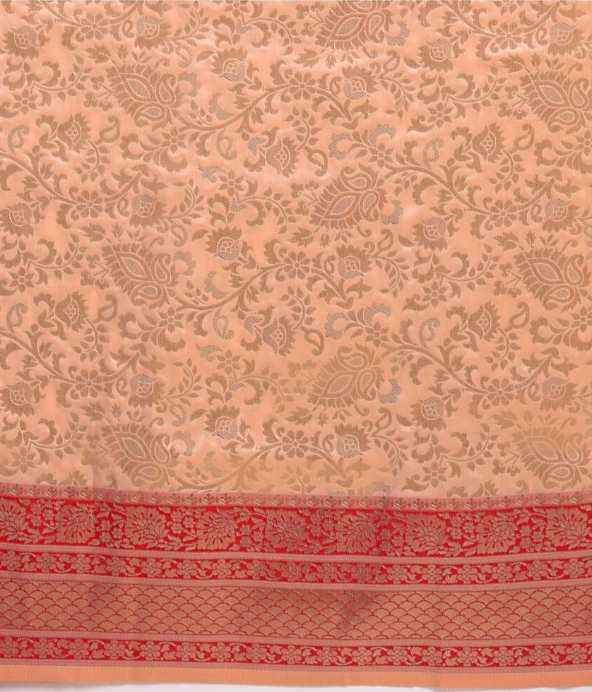 Powder Peach Silk Saree - Indian Clothing in Denver, CO, Aurora, CO, Boulder, CO, Fort Collins, CO, Colorado Springs, CO, Parker, CO, Highlands Ranch, CO, Cherry Creek, CO, Centennial, CO, and Longmont, CO. Nationwide shipping USA - India Fashion X