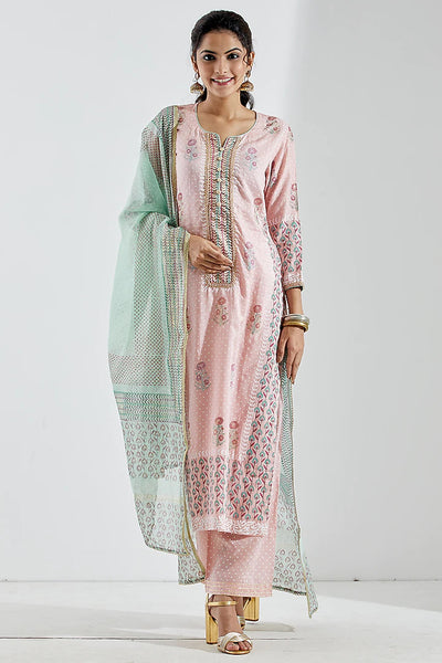 Baby Pink Foil Kurta Set - Indian Clothing in Denver, CO, Aurora, CO, Boulder, CO, Fort Collins, CO, Colorado Springs, CO, Parker, CO, Highlands Ranch, CO, Cherry Creek, CO, Centennial, CO, and Longmont, CO. Nationwide shipping USA - India Fashion X