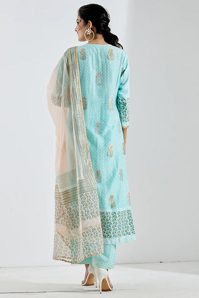 Mint Green Foil Kurta Set - Indian Clothing in Denver, CO, Aurora, CO, Boulder, CO, Fort Collins, CO, Colorado Springs, CO, Parker, CO, Highlands Ranch, CO, Cherry Creek, CO, Centennial, CO, and Longmont, CO. Nationwide shipping USA - India Fashion X