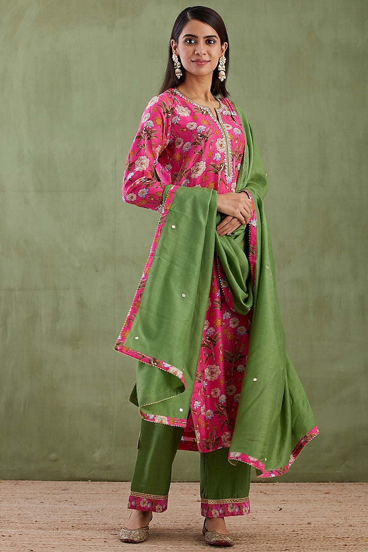 Magenta Digital Printed Kurta Set - Indian Clothing in Denver, CO, Aurora, CO, Boulder, CO, Fort Collins, CO, Colorado Springs, CO, Parker, CO, Highlands Ranch, CO, Cherry Creek, CO, Centennial, CO, and Longmont, CO. Nationwide shipping USA - India Fashion X