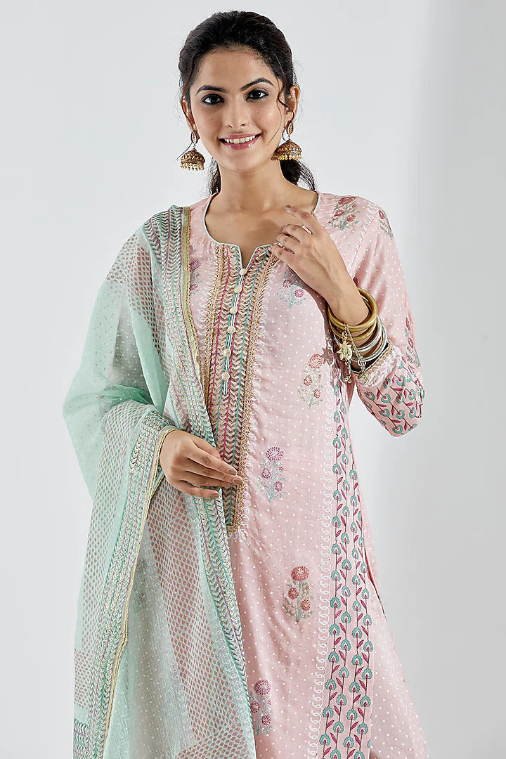 Baby Pink Foil Kurta Set - Indian Clothing in Denver, CO, Aurora, CO, Boulder, CO, Fort Collins, CO, Colorado Springs, CO, Parker, CO, Highlands Ranch, CO, Cherry Creek, CO, Centennial, CO, and Longmont, CO. Nationwide shipping USA - India Fashion X
