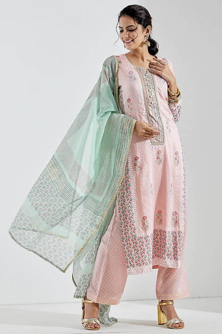 Baby Pink Foil Kurta Set - Indian Clothing in Denver, CO, Aurora, CO, Boulder, CO, Fort Collins, CO, Colorado Springs, CO, Parker, CO, Highlands Ranch, CO, Cherry Creek, CO, Centennial, CO, and Longmont, CO. Nationwide shipping USA - India Fashion X