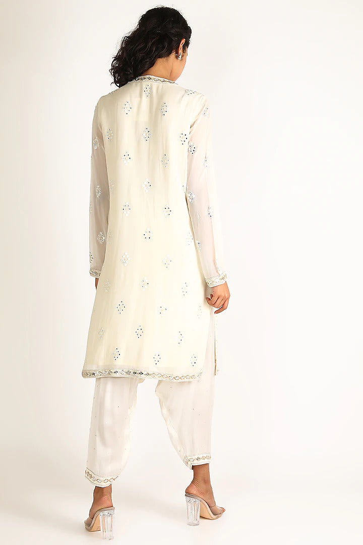 White Mirror Salwar Set - Indian Clothing in Denver, CO, Aurora, CO, Boulder, CO, Fort Collins, CO, Colorado Springs, CO, Parker, CO, Highlands Ranch, CO, Cherry Creek, CO, Centennial, CO, and Longmont, CO. Nationwide shipping USA - India Fashion X