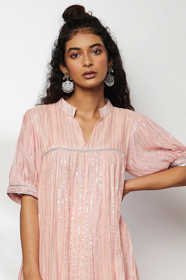 Powder Pink Kurta Set - Indian Clothing in Denver, CO, Aurora, CO, Boulder, CO, Fort Collins, CO, Colorado Springs, CO, Parker, CO, Highlands Ranch, CO, Cherry Creek, CO, Centennial, CO, and Longmont, CO. Nationwide shipping USA - India Fashion X