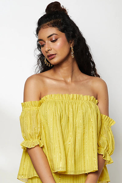 Yellow Layered Skirt Set - Indian Clothing in Denver, CO, Aurora, CO, Boulder, CO, Fort Collins, CO, Colorado Springs, CO, Parker, CO, Highlands Ranch, CO, Cherry Creek, CO, Centennial, CO, and Longmont, CO. Nationwide shipping USA - India Fashion X