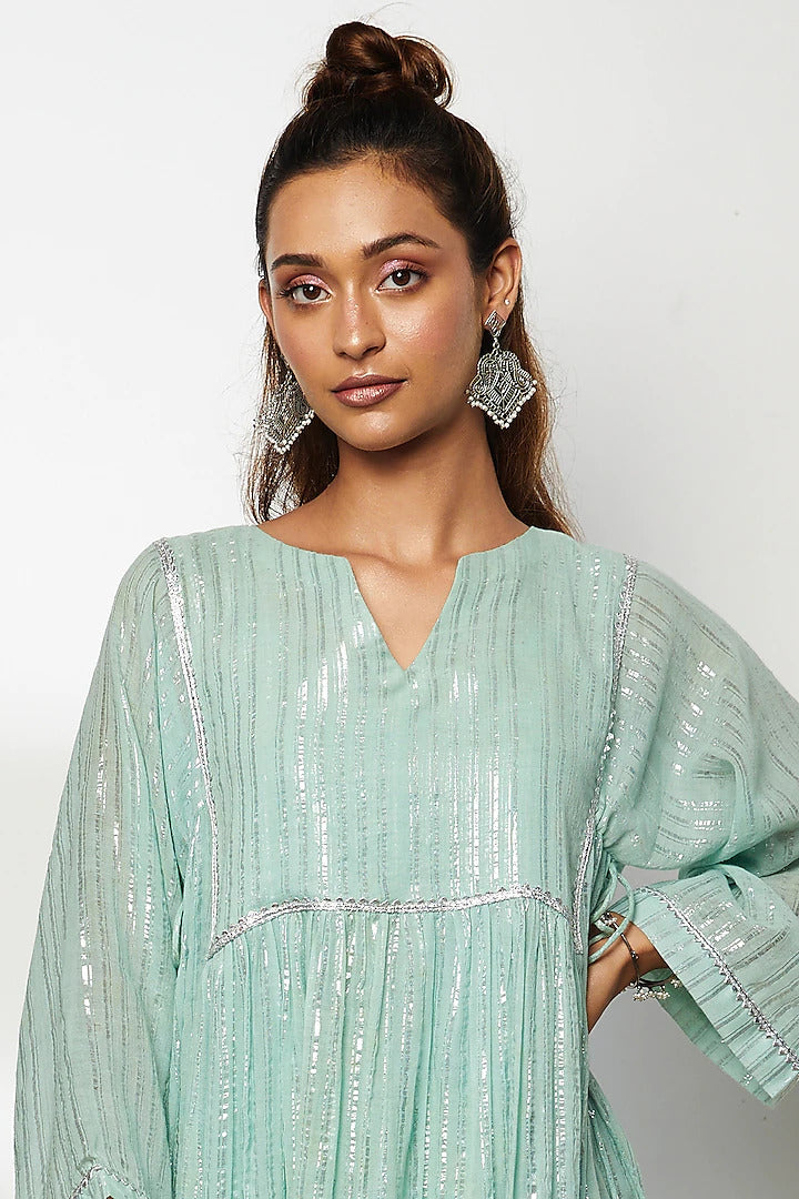 Pastel Green Kurta Set - Indian Clothing in Denver, CO, Aurora, CO, Boulder, CO, Fort Collins, CO, Colorado Springs, CO, Parker, CO, Highlands Ranch, CO, Cherry Creek, CO, Centennial, CO, and Longmont, CO. Nationwide shipping USA - India Fashion X