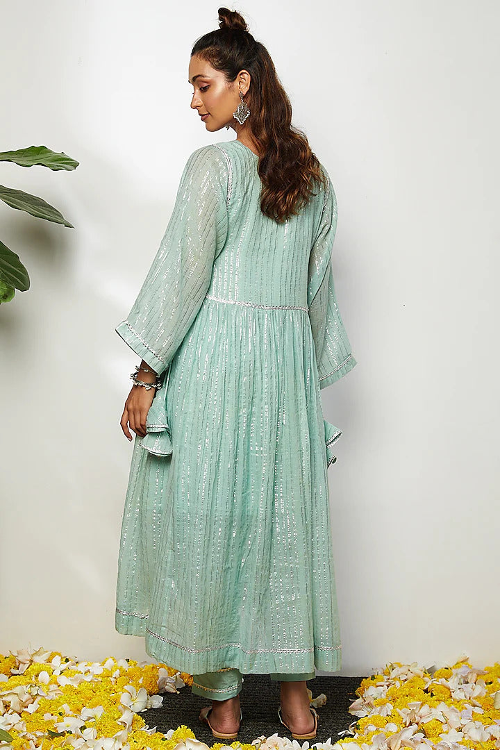 Pastel Green Kurta Set - Indian Clothing in Denver, CO, Aurora, CO, Boulder, CO, Fort Collins, CO, Colorado Springs, CO, Parker, CO, Highlands Ranch, CO, Cherry Creek, CO, Centennial, CO, and Longmont, CO. Nationwide shipping USA - India Fashion X