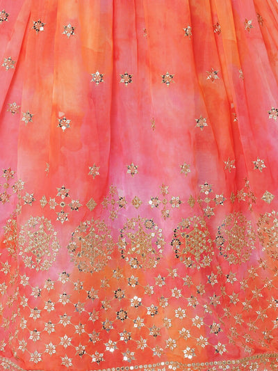 Orange Embroidered Lehenga - Indian Clothing in Denver, CO, Aurora, CO, Boulder, CO, Fort Collins, CO, Colorado Springs, CO, Parker, CO, Highlands Ranch, CO, Cherry Creek, CO, Centennial, CO, and Longmont, CO. Nationwide shipping USA - India Fashion X