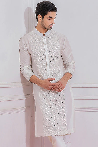 Off-White Embroidered Kurta Set Indian Clothing in Denver, CO, Aurora, CO, Boulder, CO, Fort Collins, CO, Colorado Springs, CO, Parker, CO, Highlands Ranch, CO, Cherry Creek, CO, Centennial, CO, and Longmont, CO. NATIONWIDE SHIPPING USA- India Fashion X