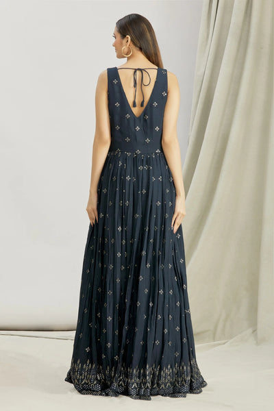 Blue Chinnon Anarkali Set Indian Clothing in Denver, CO, Aurora, CO, Boulder, CO, Fort Collins, CO, Colorado Springs, CO, Parker, CO, Highlands Ranch, CO, Cherry Creek, CO, Centennial, CO, and Longmont, CO. NATIONWIDE SHIPPING USA- India Fashion X