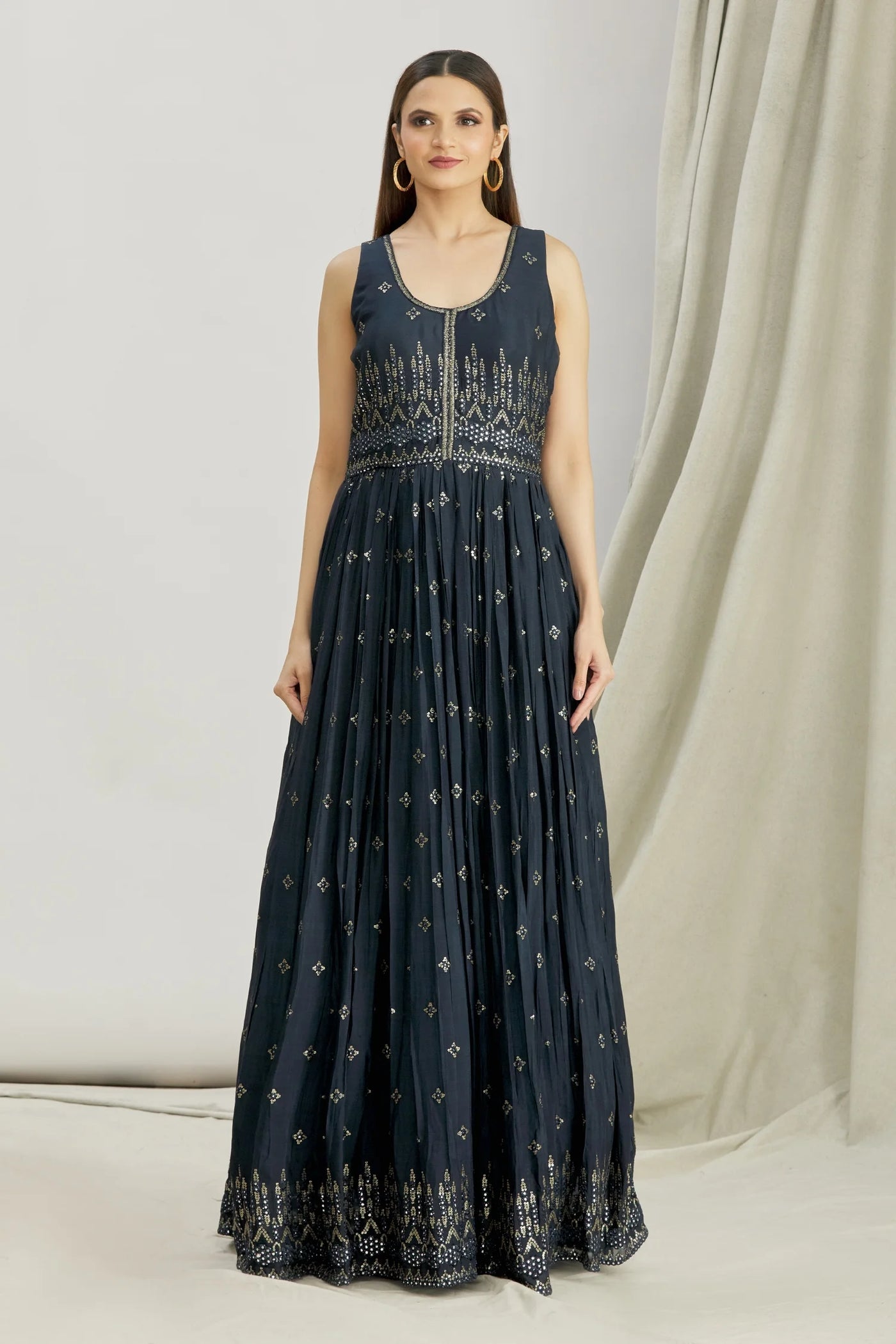 Blue Chinnon Anarkali Set Indian Clothing in Denver, CO, Aurora, CO, Boulder, CO, Fort Collins, CO, Colorado Springs, CO, Parker, CO, Highlands Ranch, CO, Cherry Creek, CO, Centennial, CO, and Longmont, CO. NATIONWIDE SHIPPING USA- India Fashion X