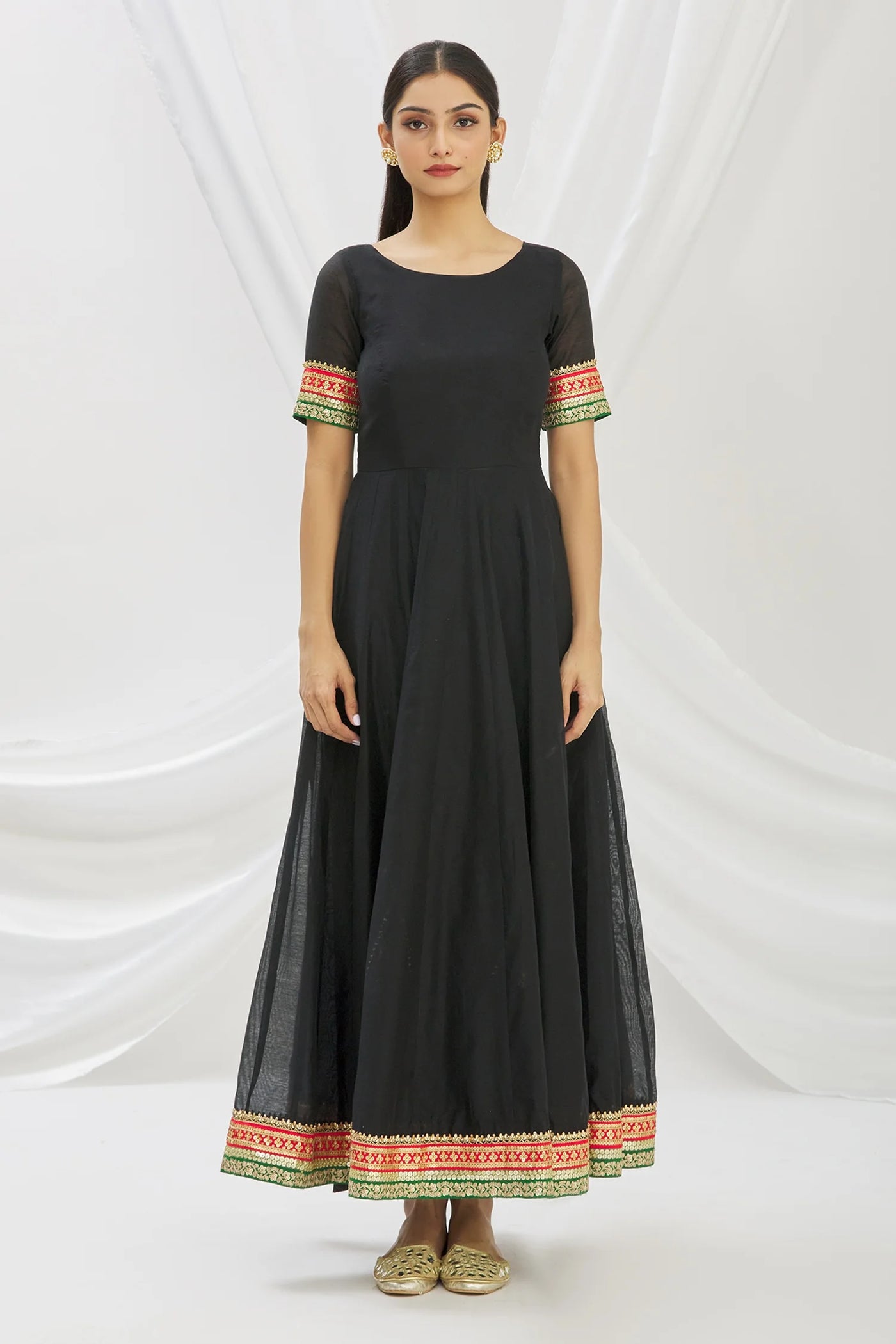 Black Chanderi Anarkali Set Indian Clothing in Denver, CO, Aurora, CO, Boulder, CO, Fort Collins, CO, Colorado Springs, CO, Parker, CO, Highlands Ranch, CO, Cherry Creek, CO, Centennial, CO, and Longmont, CO. NATIONWIDE SHIPPING USA- India Fashion X