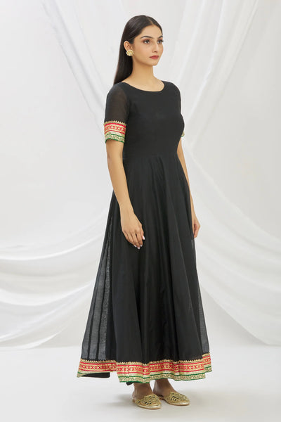 Black Chanderi Anarkali Set Indian Clothing in Denver, CO, Aurora, CO, Boulder, CO, Fort Collins, CO, Colorado Springs, CO, Parker, CO, Highlands Ranch, CO, Cherry Creek, CO, Centennial, CO, and Longmont, CO. NATIONWIDE SHIPPING USA- India Fashion X