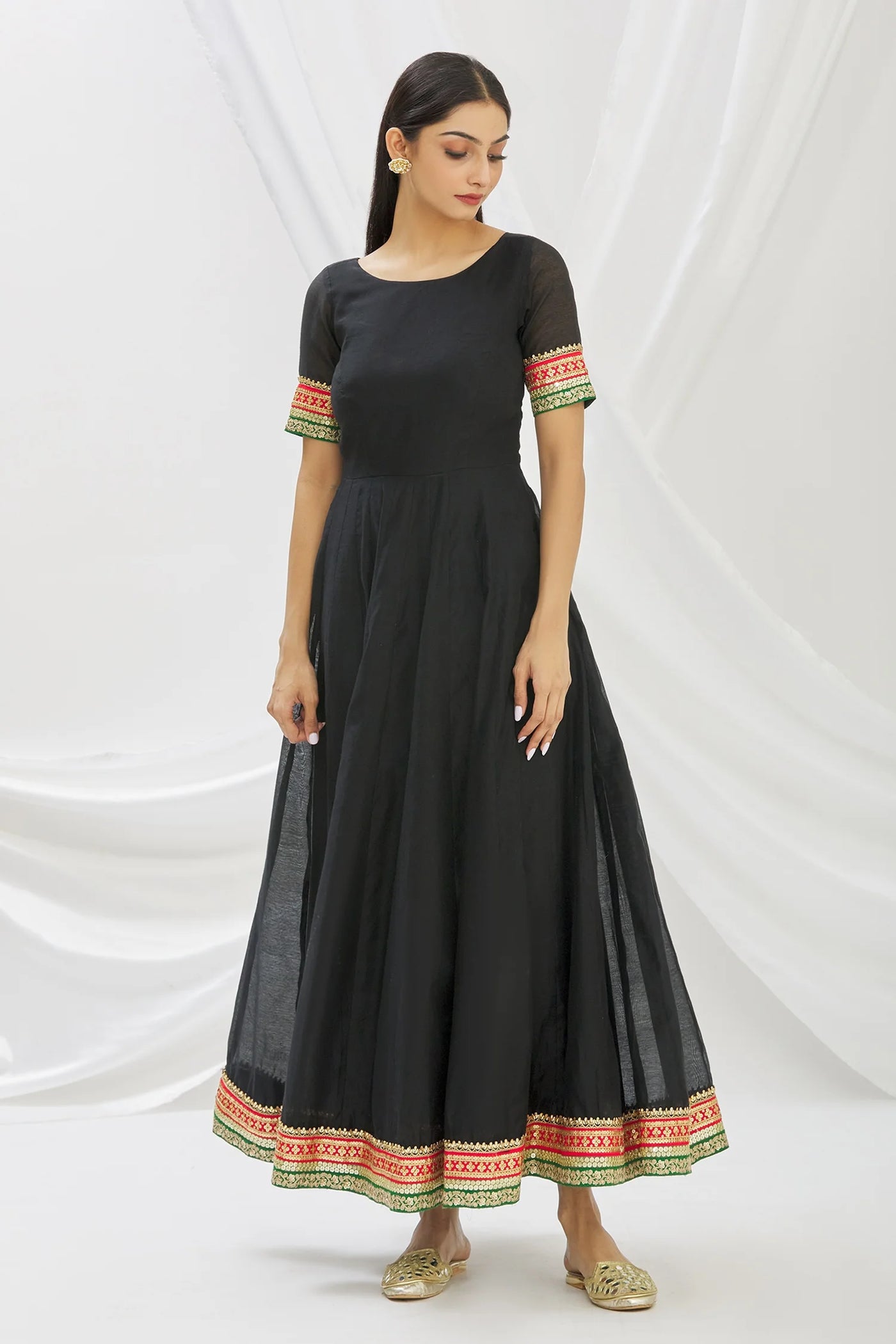 Black Chanderi Anarkali Set Indian Clothing in Denver, CO, Aurora, CO, Boulder, CO, Fort Collins, CO, Colorado Springs, CO, Parker, CO, Highlands Ranch, CO, Cherry Creek, CO, Centennial, CO, and Longmont, CO. NATIONWIDE SHIPPING USA- India Fashion X