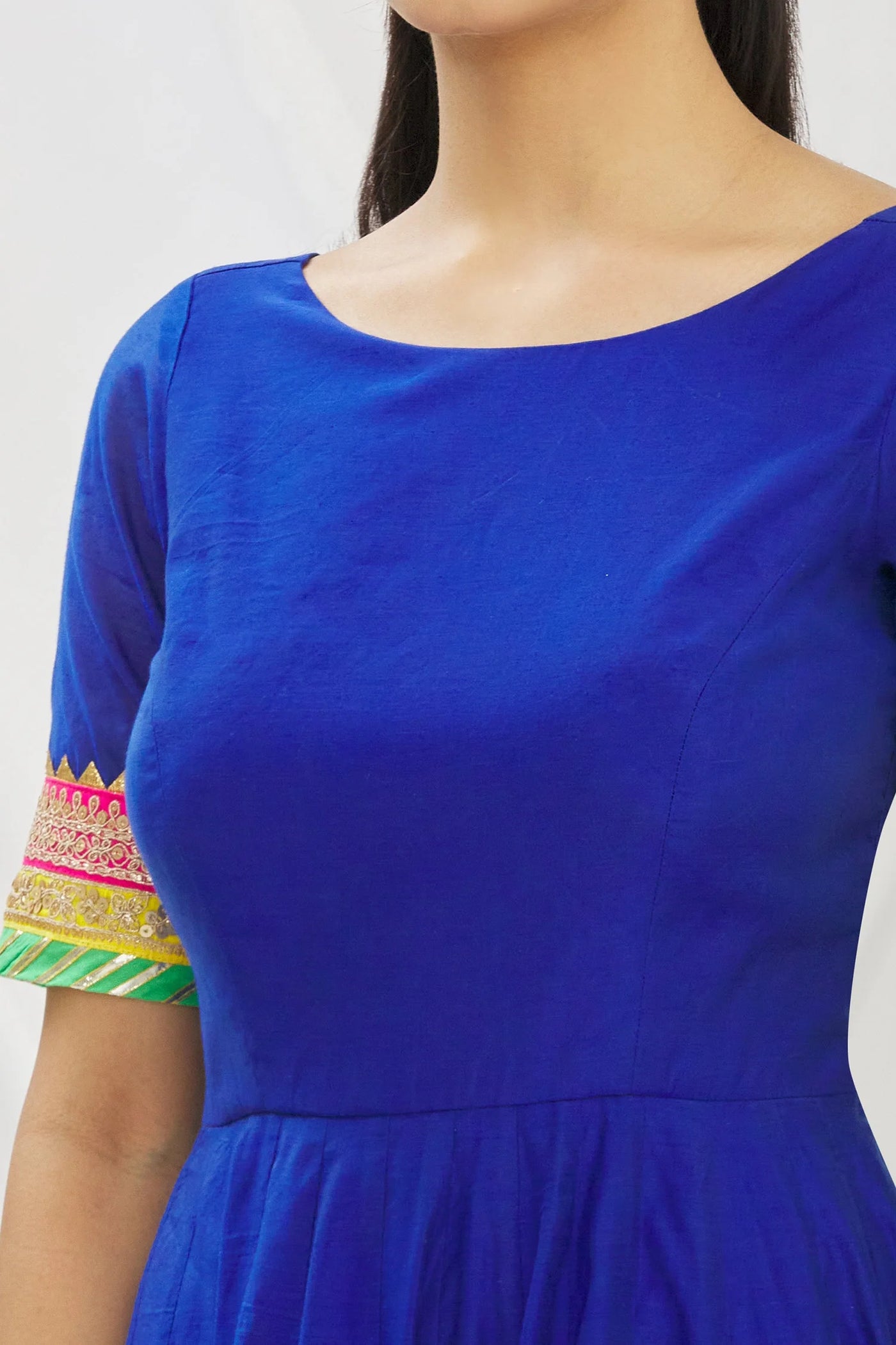 Blue Chanderi Anarkali Set Indian Clothing in Denver, CO, Aurora, CO, Boulder, CO, Fort Collins, CO, Colorado Springs, CO, Parker, CO, Highlands Ranch, CO, Cherry Creek, CO, Centennial, CO, and Longmont, CO. NATIONWIDE SHIPPING USA- India Fashion X