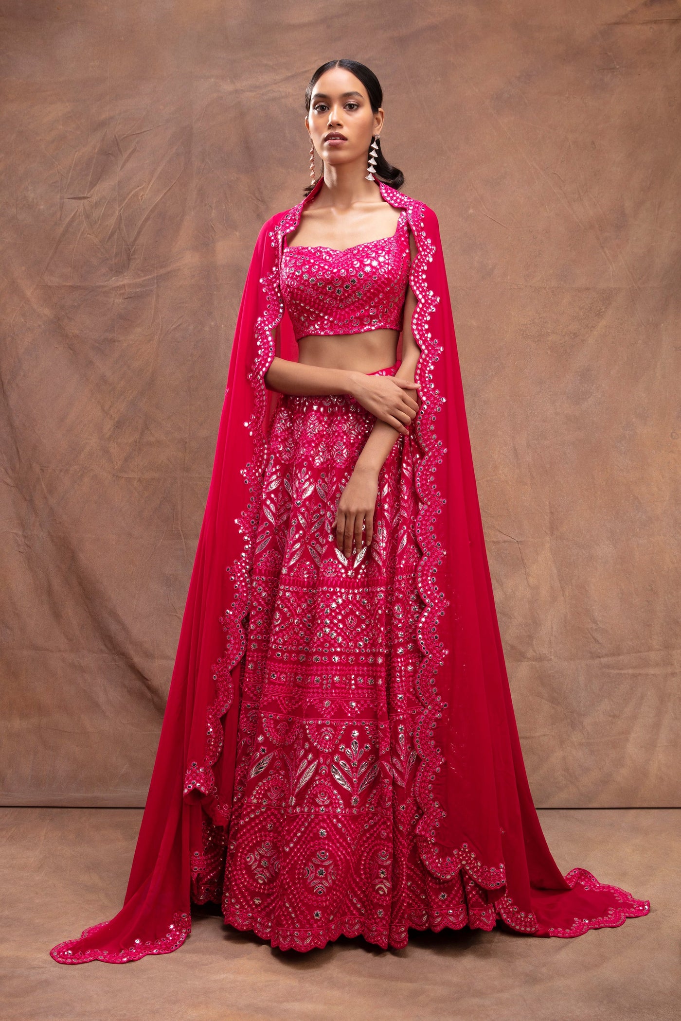 Magenta Georgette Lehenga - Indian Clothing in Denver, CO, Aurora, CO, Boulder, CO, Fort Collins, CO, Colorado Springs, CO, Parker, CO, Highlands Ranch, CO, Cherry Creek, CO, Centennial, CO, and Longmont, CO. Nationwide shipping USA - India Fashion X