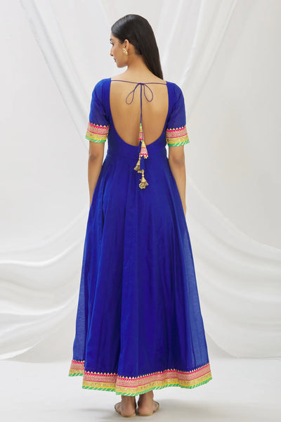 Blue Chanderi Anarkali Set Indian Clothing in Denver, CO, Aurora, CO, Boulder, CO, Fort Collins, CO, Colorado Springs, CO, Parker, CO, Highlands Ranch, CO, Cherry Creek, CO, Centennial, CO, and Longmont, CO. NATIONWIDE SHIPPING USA- India Fashion X