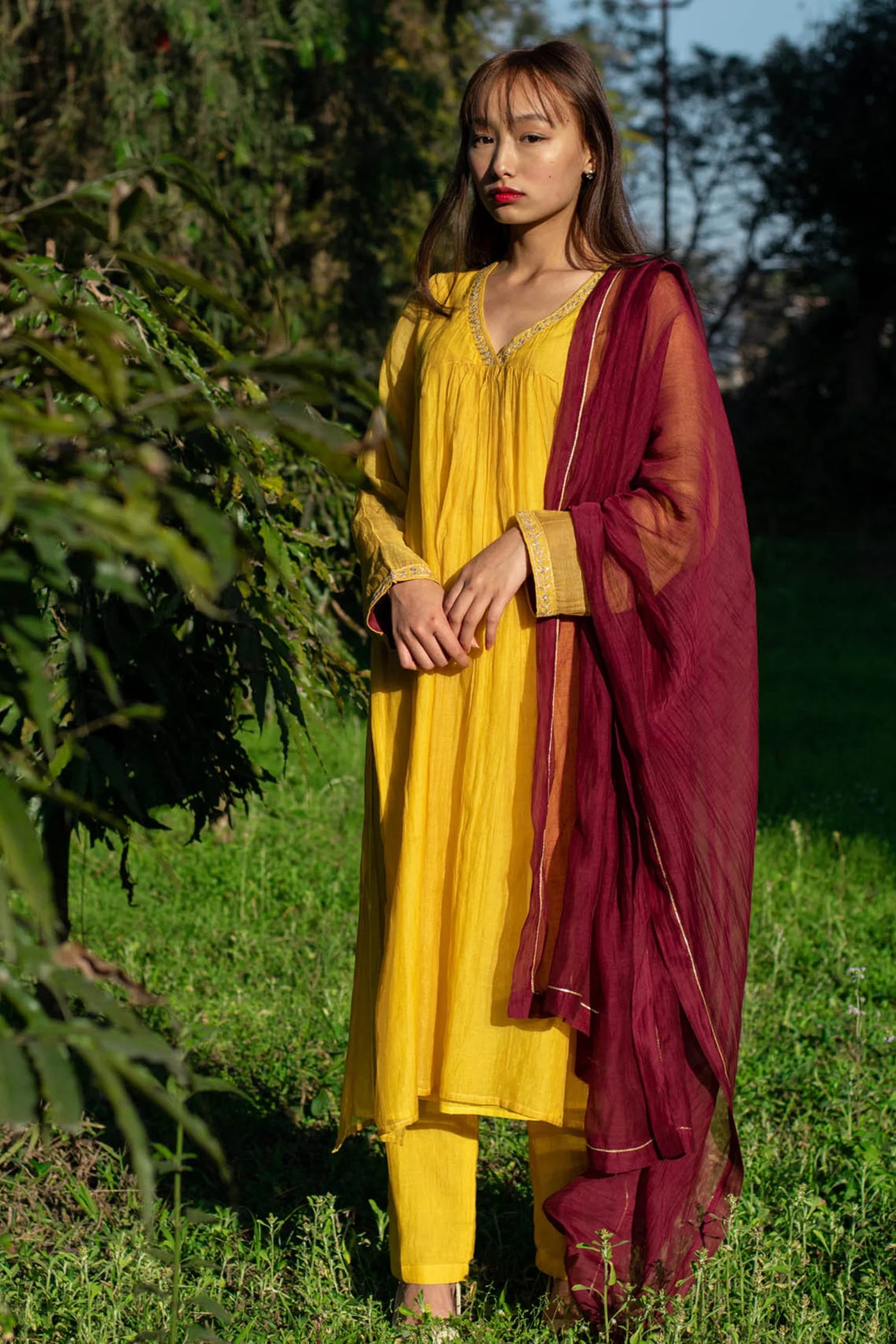 Yellow Handwoven Kurta Set Indian Clothing in Denver, CO, Aurora, CO, Boulder, CO, Fort Collins, CO, Colorado Springs, CO, Parker, CO, Highlands Ranch, CO, Cherry Creek, CO, Centennial, CO, and Longmont, CO. NATIONWIDE SHIPPING USA- India Fashion X