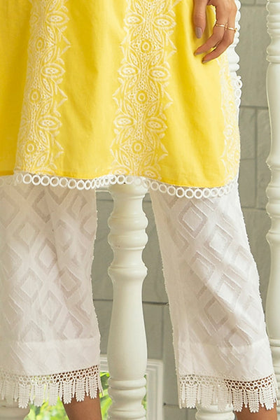 Bright Yellow Embroidered Kurta Set - Indian Clothing in Denver, CO, Aurora, CO, Boulder, CO, Fort Collins, CO, Colorado Springs, CO, Parker, CO, Highlands Ranch, CO, Cherry Creek, CO, Centennial, CO, and Longmont, CO. Nationwide shipping USA - India Fashion X