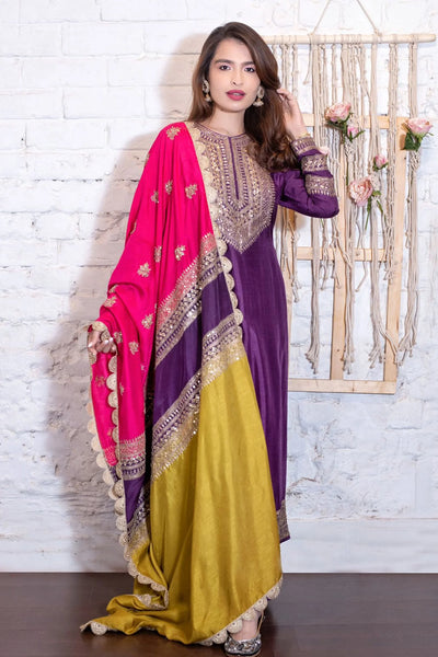 Purple Dori Embroidered Anarkali Indian Clothing in Denver, CO, Aurora, CO, Boulder, CO, Fort Collins, CO, Colorado Springs, CO, Parker, CO, Highlands Ranch, CO, Cherry Creek, CO, Centennial, CO, and Longmont, CO. NATIONWIDE SHIPPING USA- India Fashion X