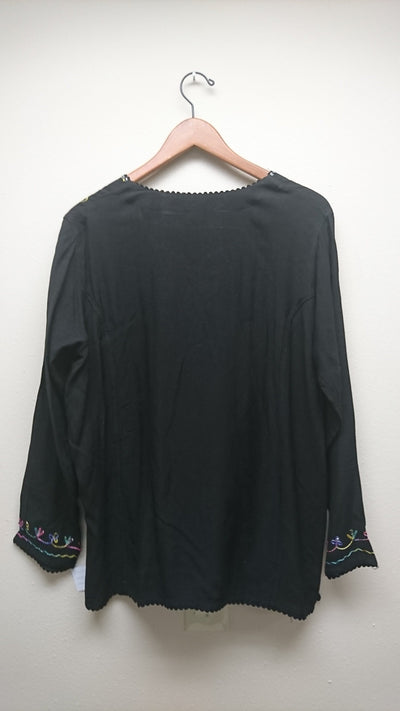 Kurti Blouse Top in Black - Indian Clothing in Denver, CO, Aurora, CO, Boulder, CO, Fort Collins, CO, Colorado Springs, CO, Parker, CO, Highlands Ranch, CO, Cherry Creek, CO, Centennial, CO, and Longmont, CO. Nationwide shipping USA - India Fashion X