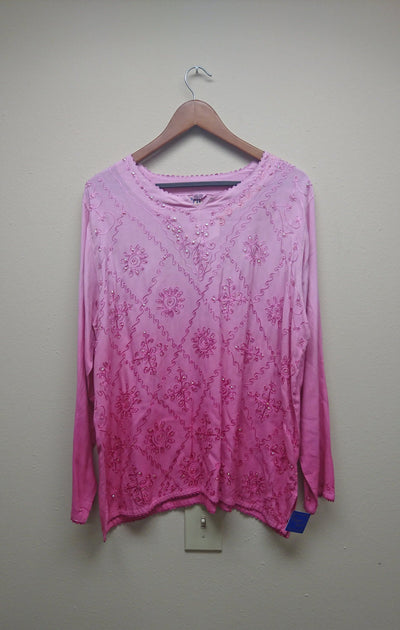 Kurti Blouse Top in Pink - Indian Clothing in Denver, CO, Aurora, CO, Boulder, CO, Fort Collins, CO, Colorado Springs, CO, Parker, CO, Highlands Ranch, CO, Cherry Creek, CO, Centennial, CO, and Longmont, CO. Nationwide shipping USA - India Fashion X