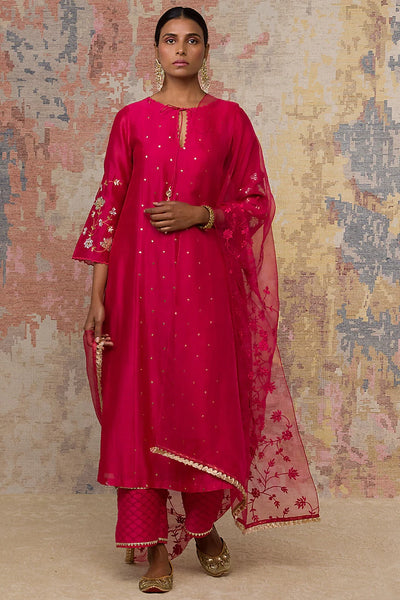 Fuchsia Embroidered kurta Set - Indian Clothing in Denver, CO, Aurora, CO, Boulder, CO, Fort Collins, CO, Colorado Springs, CO, Parker, CO, Highlands Ranch, CO, Cherry Creek, CO, Centennial, CO, and Longmont, CO. Nationwide shipping USA - India Fashion X