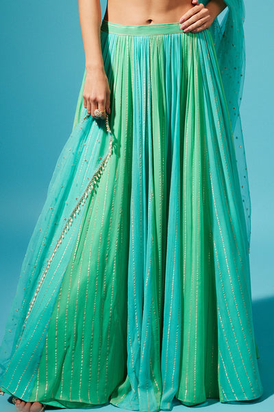Green Embroidered Lehenga Set Indian Clothing in Denver, CO, Aurora, CO, Boulder, CO, Fort Collins, CO, Colorado Springs, CO, Parker, CO, Highlands Ranch, CO, Cherry Creek, CO, Centennial, CO, and Longmont, CO. NATIONWIDE SHIPPING USA- India Fashion X